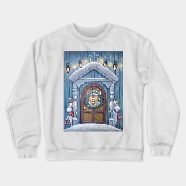 Scandinavian Christmas door Crewneck Sweatshirt by illustore